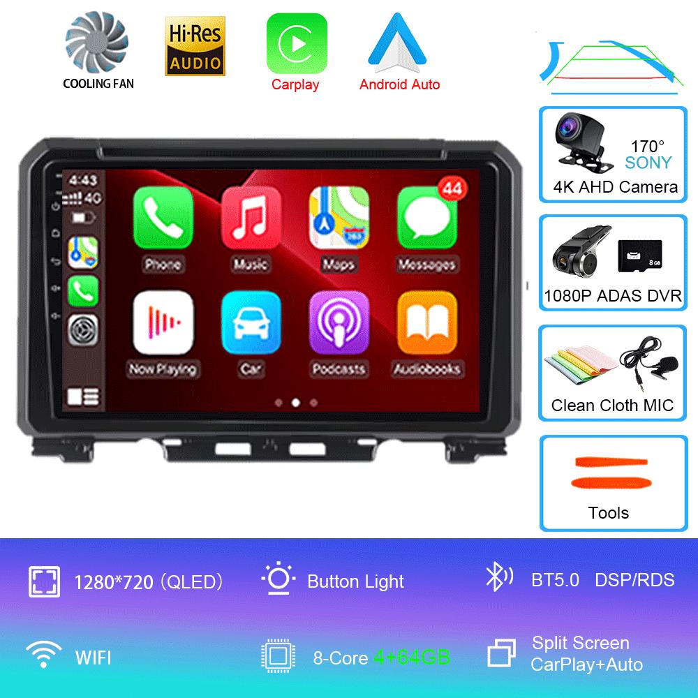 For Suzuki Jimny JB64 JB74 2018 2019 2020 Antoradio Android 14 2 Din Car Multimedia Stereo Player GPS Navigation Wifi DSP 9 Inch