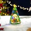Resin Holiday Home Decor 2Pcs Christmas Train Music Box with Rotating Light, Snow Village Carousel Decorative Ornaments Ornament, Battery/USB Powered