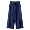 Women's Summer Tencel Denim Wide-Leg Pants - Ice Silk, Nine-Point, Plus Size