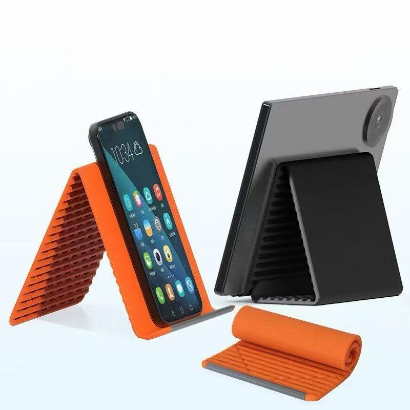 Flexible Silicone Stand Bendable Foldable Universal Holder Adjustable Freely Deformable Desktop Stand For Phones& Tablet Flexible bracket【Orange