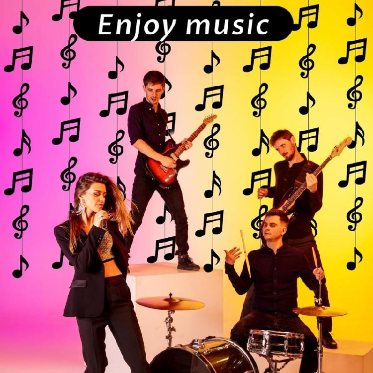 Black Musical Notes Party Decorations To Create Music Atmosphere for Themed Celebration Recycled Paper User Friendly Design