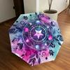 1pc Celestial Watercolor Mandala Umbrella with Plastic Handle,Suitable for All Seasons Home Travel Outdoor UmbrellaDD1267