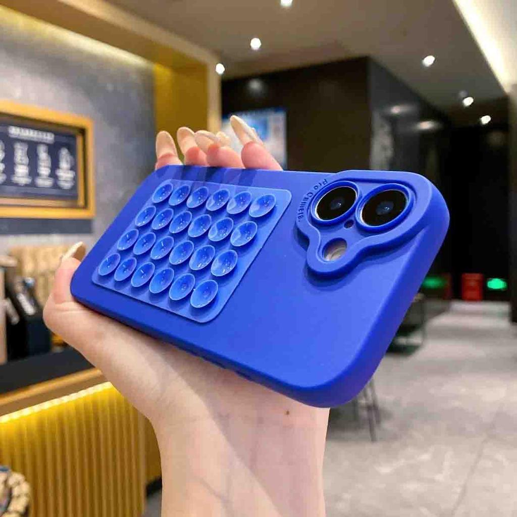 Cute Creative Suction Cup Soft Silicone Case For iPhone 17 Air 16 15 14 Plus 13 12 11 Pro Max Selfie Gadget Holder Funny Cover