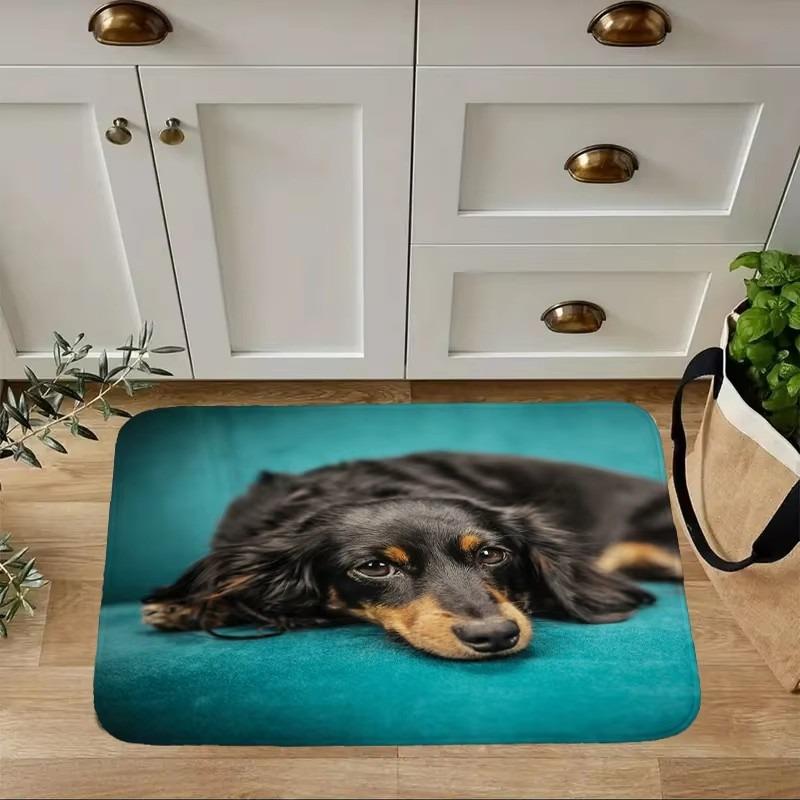Mini Dachshund Dog Door Mat Decor Animal Pattern Print Rug Living Room Bedroom Entrance Doormat Kitchen Front Non-slip Carpet