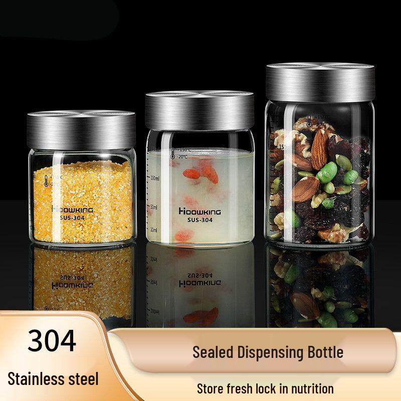 High-Temperature Resistant Glass Jars with Spoon