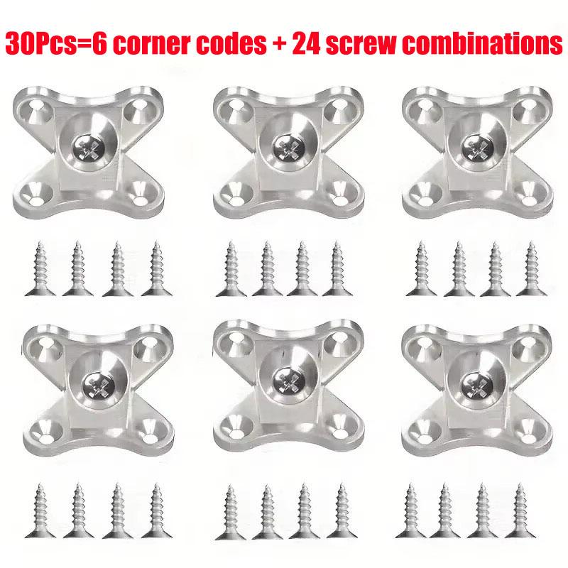 

30Pcs(6 brackets and 24 screws) zinc alloy butterfly corner bracket, removable corner bracket, with screws - support connectors