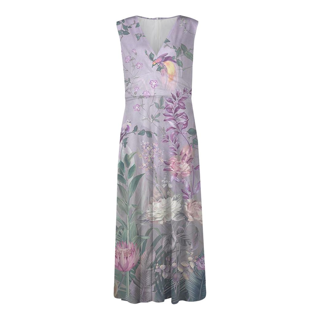 Rochie leagăn cu mânecă scurtă, ocazională, cu imprimeu floral, de vară