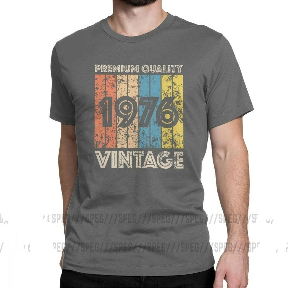 Made In 1976 50 Years of Being Awesome Vintage 50th Birthday T-shirts Men Casual Tee Loose Streetwear T Shirt Top Clothing