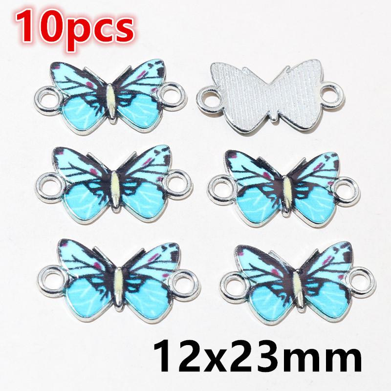 10-20pcs Enamel Butterfly Charms Pendants DIY Jewelry Making Connector Accessories for Earrings Necklace Bracelet Findings