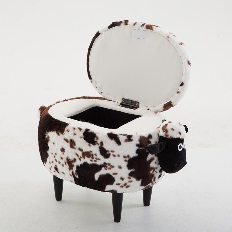 Solid Wood Creative Sheep Storage Stool Makeup Stool Living Room Change Shoe Bench Dressing Table Stool Storage Sofa Stool
