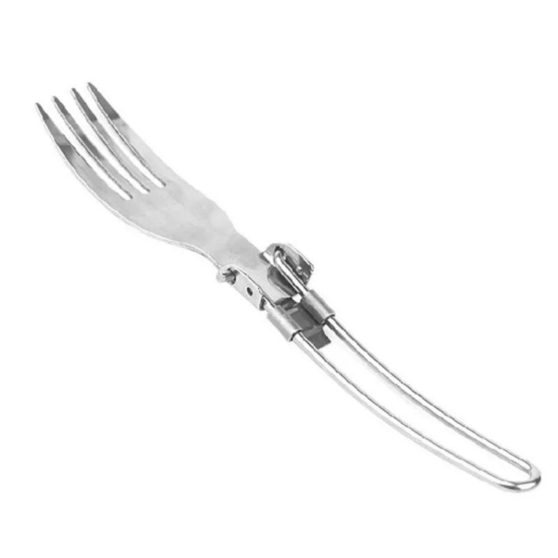3pcs/set Outdoor Stainless Steel Folded Fork Spoon Knife Picnic Camping Dinnerware Tableware