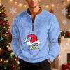 Mens Christmas Sweater Zip Up Sweatshirts Vintage Knit Graphic Sweatshirt Xmas Stand Collar Pullover