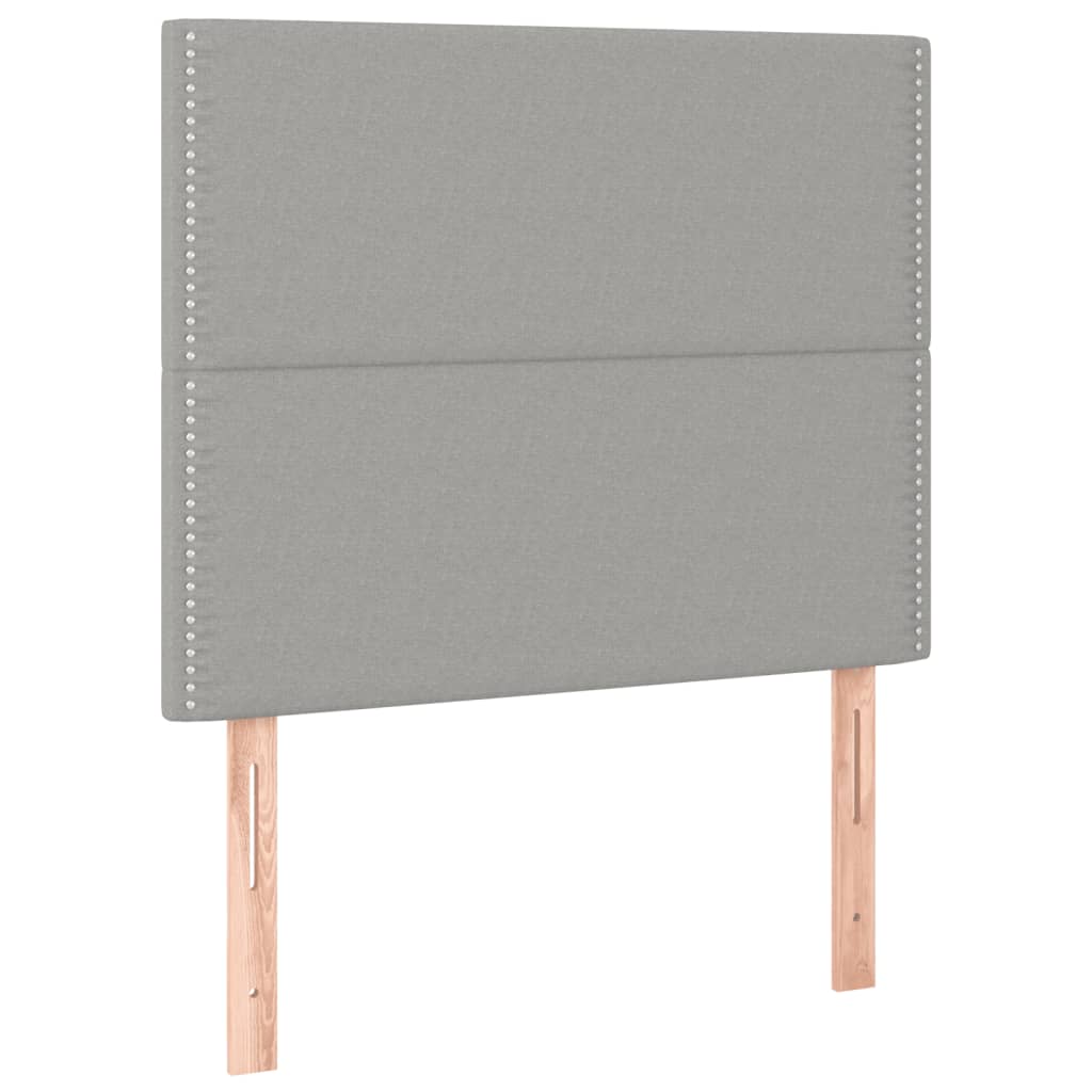 Vidaxl Zagłówek Do Łóżka Z Led, Jasnoszary, 90X5X118/128 Cm, Tkanina