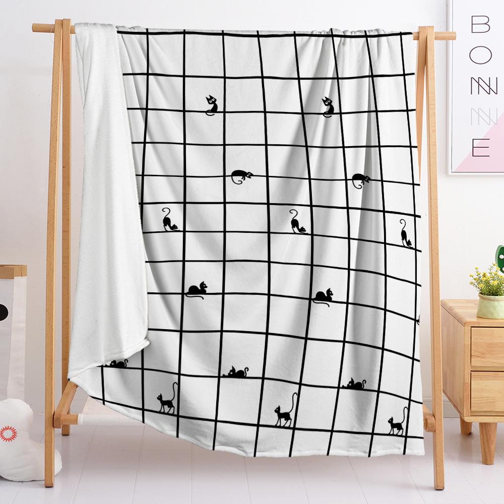 Blanket 2D Digital Printed Flannel Flower Leaf Blanket Blanket Minimum Order