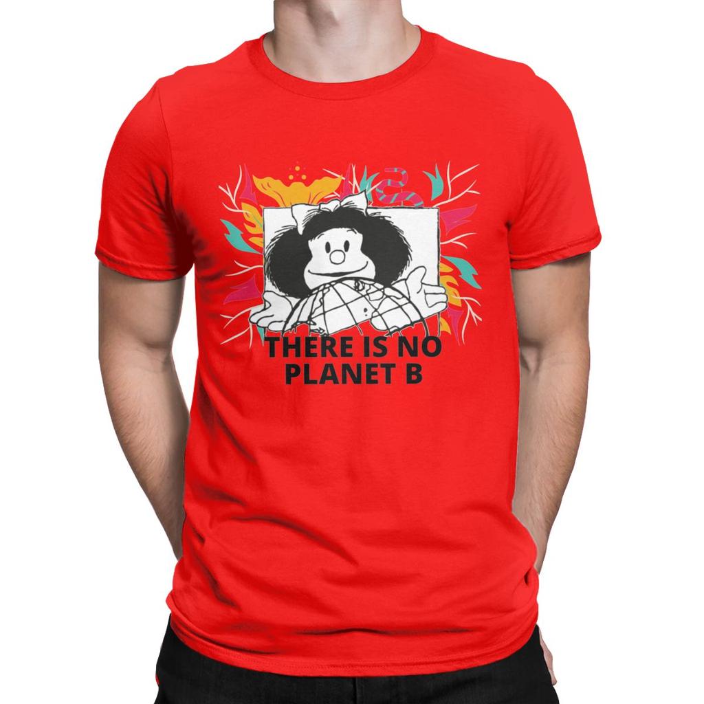 Mafalda There Is No Planet B T Shirt Men 100 Cotton Funny T Shirt Round Collar