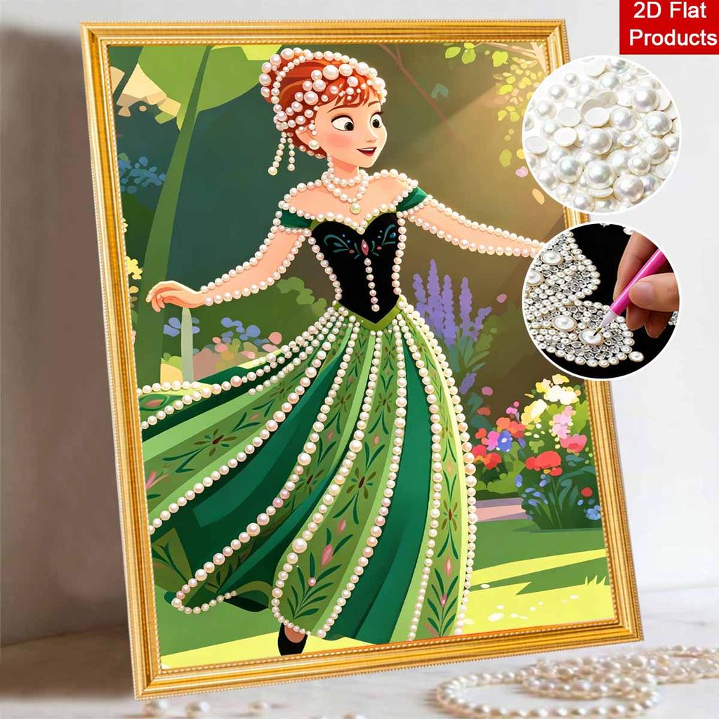 Disney Pearl Painting Frozen Anna Handmade DIY Pearl Gem Painting Pictures Crafts Special Shape Home Wall Decoration