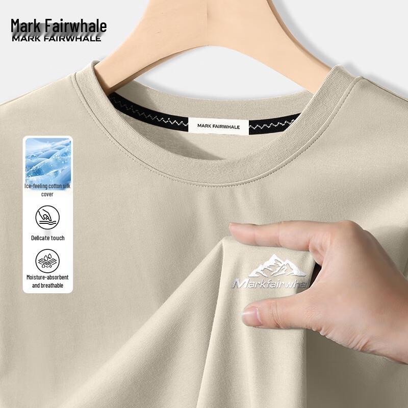 MARK FAIRWHALE Men s Ice-Feel Cotton Casual T-Shirt M