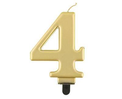 Number 4 Candle, Metallic 8