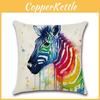 Versatile Cotton Linen Cushion Cover Featuring Cartoon Rainbow Animals For Stylish Decoration