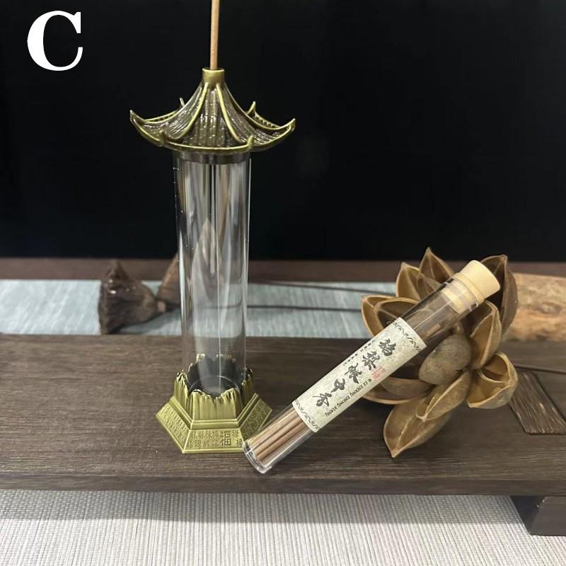 Kreativní stojánek na tyčinkové kadidlo Pagoda Průhledný aromaterapeutický hořák Šestihranný pavilon Hořák na kadidlo Domácí dekorace