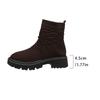 Autumn New Fly-woven Socks and Boots Women's Large-size Thick-soled Solid-color European and American Casual Martin Boots