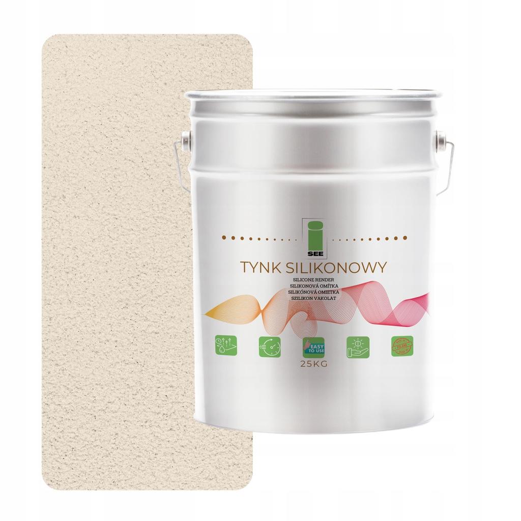 Tynk silikonowy elewacyjny wzmocniony biały lekko żółty 1mm trwały 25kg