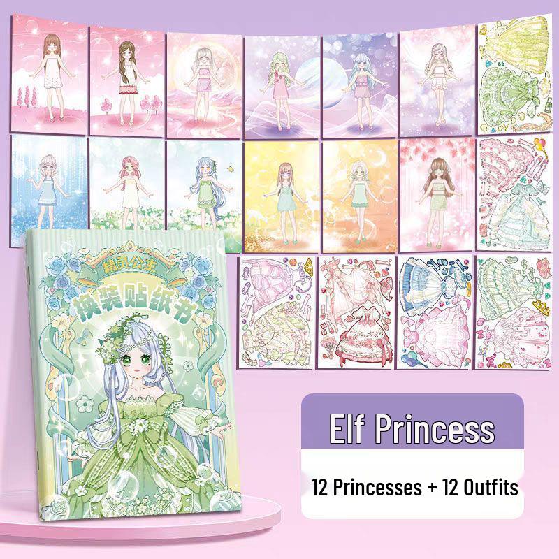 Handmade Princess Sparkle Dress-Up Stickers Set