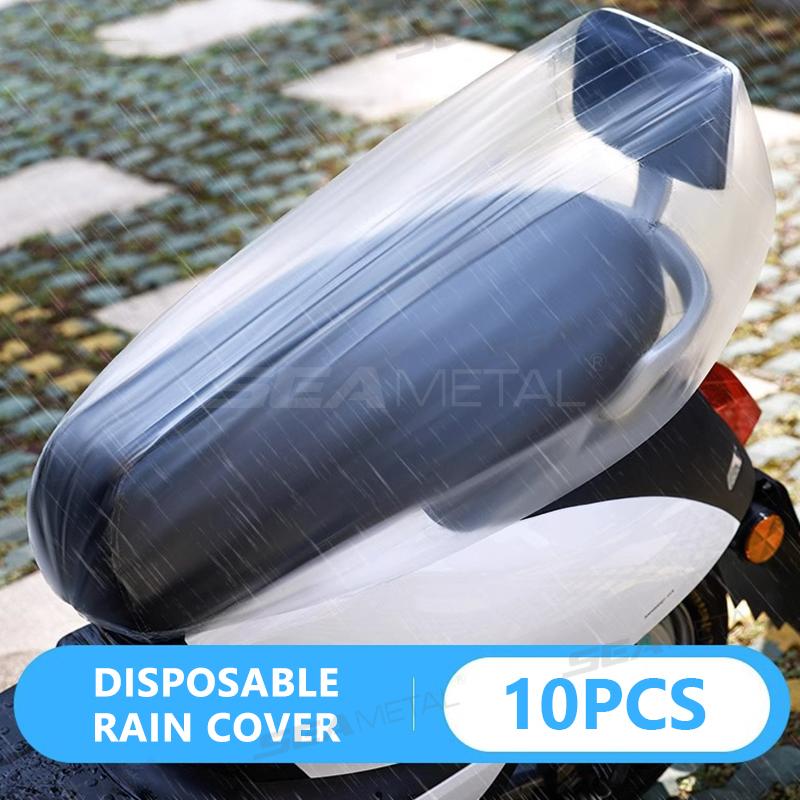 SEAMETAL Motorcycle Disposable Seat Cover Electric Vehicle Rainproof Dustproof Seat Cushion Transparent Plastic Protective Cover 10pcs