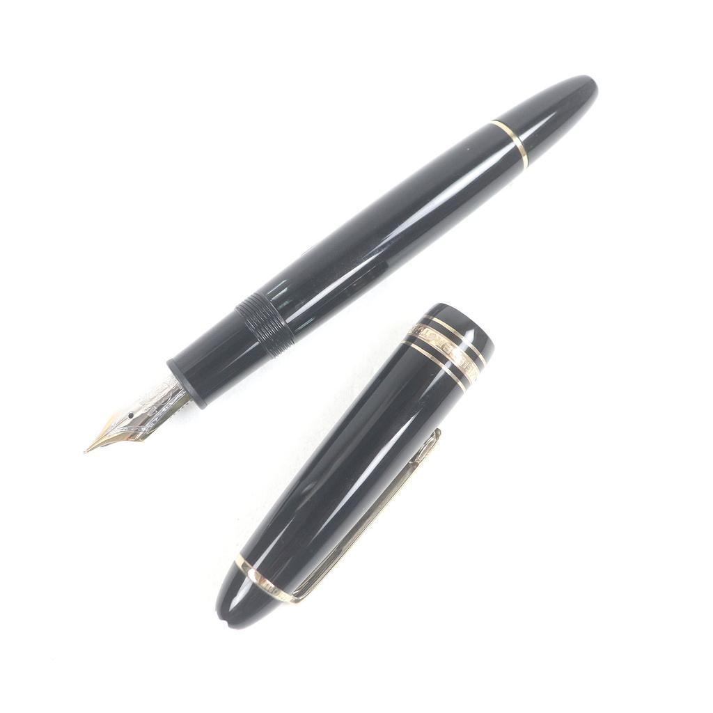 Great MONTBLANC fountain pen Meisterstck 146 Cap type Black gold 14K mens Used