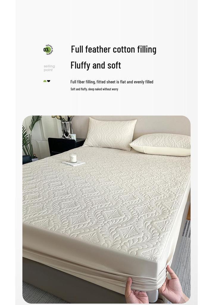 Waterproof Cotton Urine Pad Bed Cover - Thick Solid Color Mattress Protector (2026 Model)