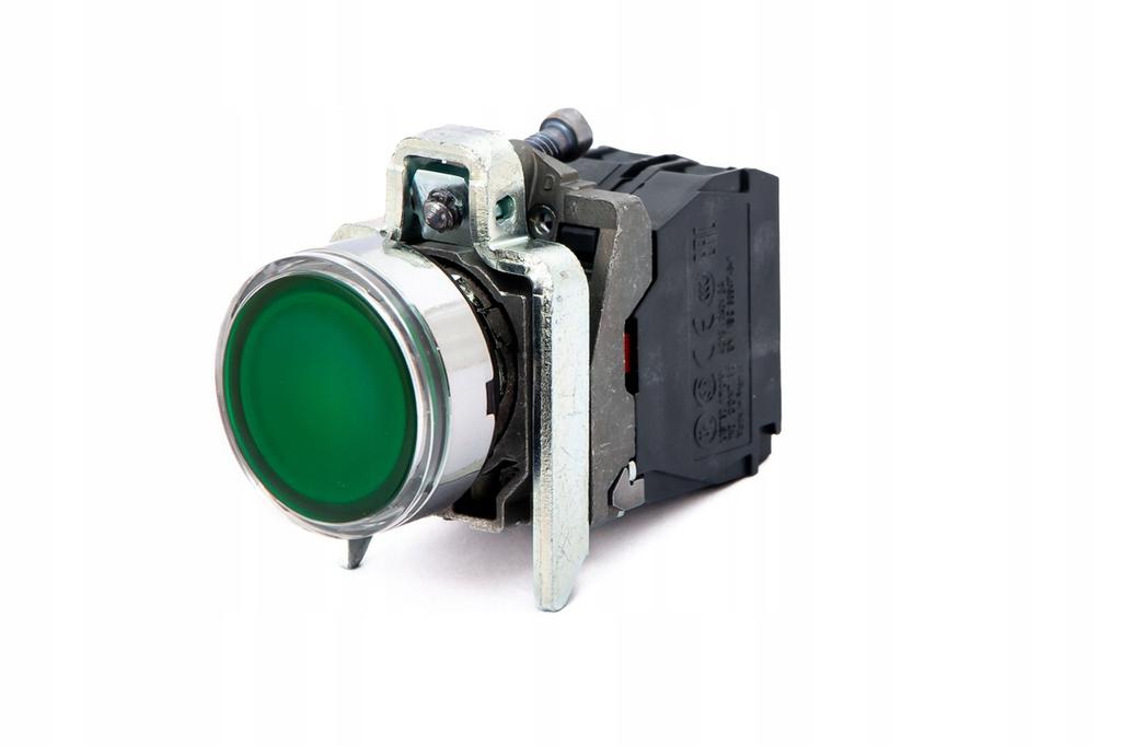 Harmony Xb4 - Metal Pushbutton, Flat, Green, Led Backlit 24V, No+Nc