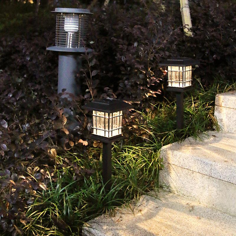 Solar-LED-Bodenleuchte im chinesischen Stil – Außenleuchte für Rasen und Garten mit Stecker