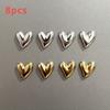 8pcs Electroplated Heart-shaped Refrigerator Magnets, with Photo and Message Attachments, for Home Decoration
