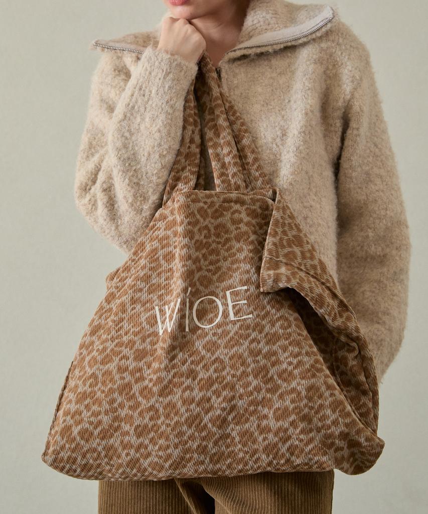 Wioe Leopard Corduroy Bag_Beige