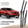 For Renault Kadjar 2015- 2016 2017 2018  Wiper Front&Rear Wiper Blades Windshield Windscreen Window Brushes 26"+17"+9"