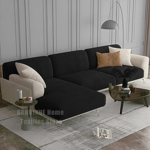 Velvet Plush Sofa Cover Stretch Thicken Sofa Seat Cushion Cover For Living Room Furniture Protector LShape Corner Sofa Slipcover