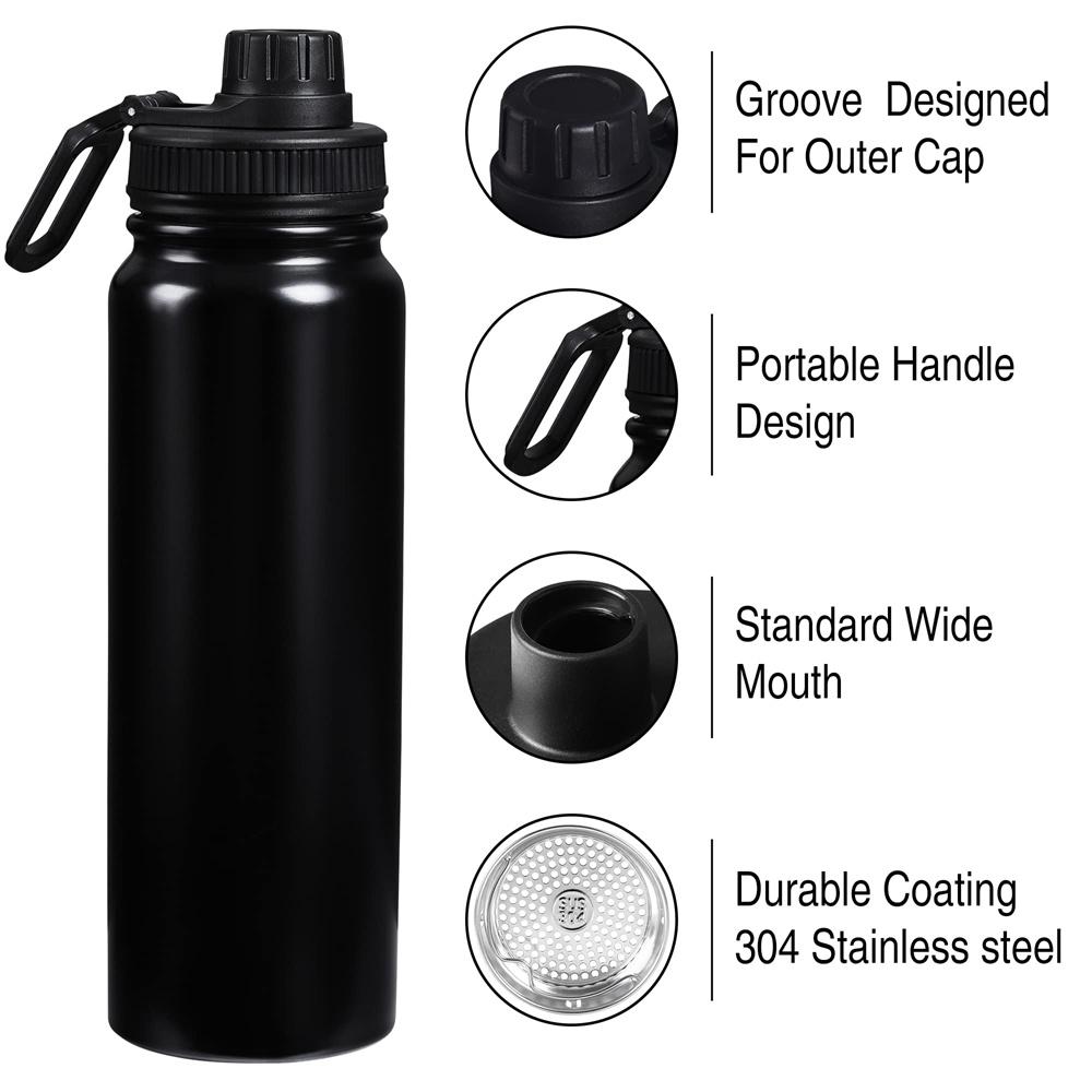 25oz Sports Water Bottle Leakproof Gym Vacuum Mug PortableCup Stainless Steel Outdoor Sport Cup Insulated Water Bottle