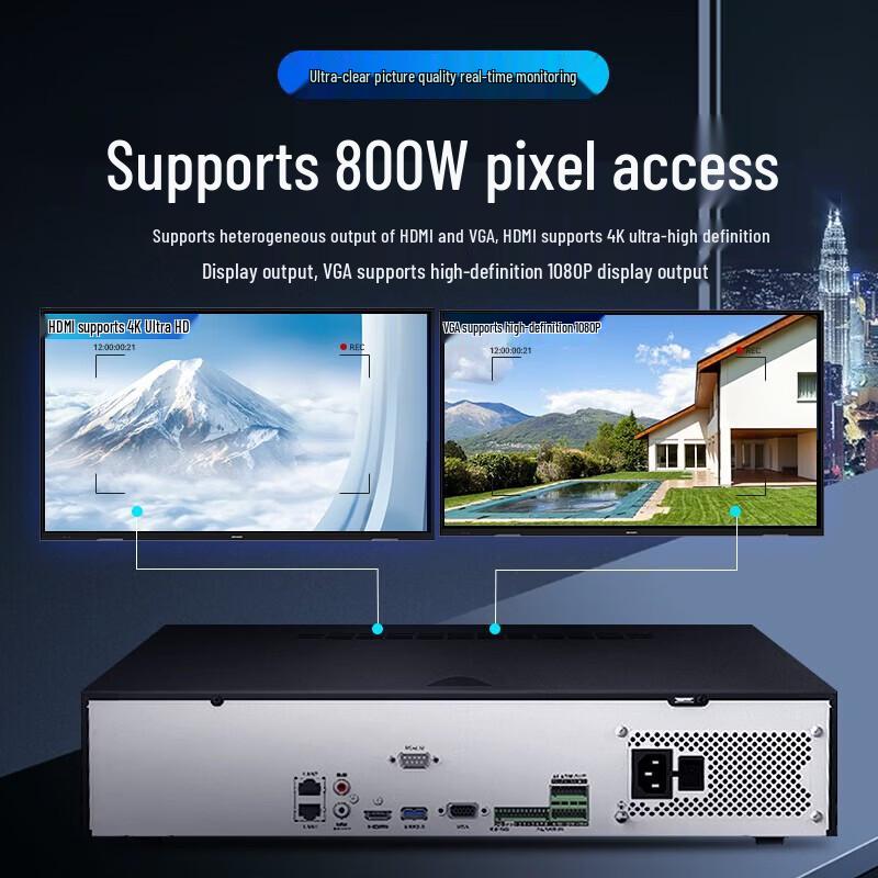 Hikvision 64-Channel 8-Bay Network Video Recorder with 3x 6TB HDDs CN plug (adapter included)