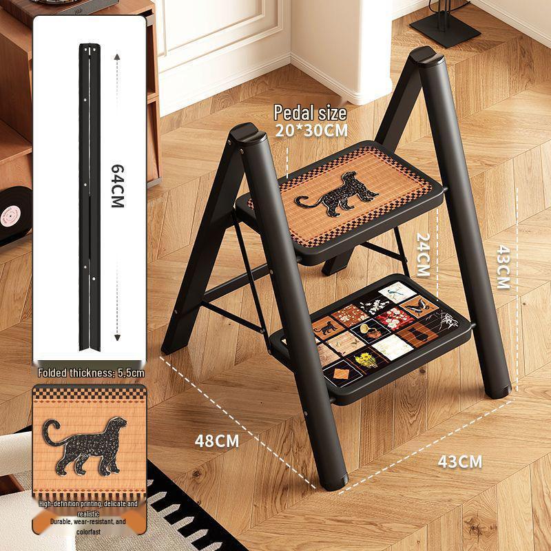 Ретро Легкая Телескопическая А-образная Бытовая Лестница - Многофункциональная, Портативная, Комнатная Лестница-стремянка