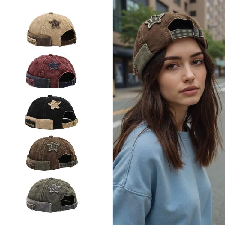 Fabric Star Brimless Hat for Outdoor Activity Breathable Hiphop Dancing Hat All Matching Skull Hat for Women Men
