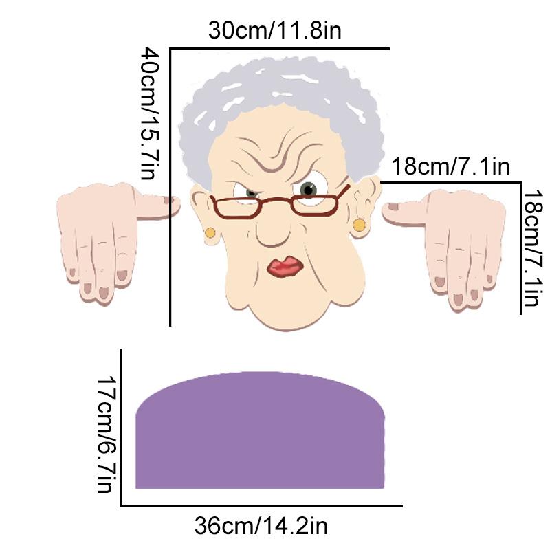 

1PC Fence Decoration Creative Binoculars Playful Courtyard Ornaments 2D Garden Outdoor Old Man & Lady for Meddlesome