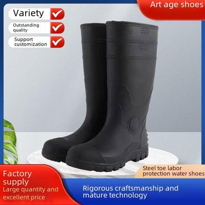 Industrielle Sicherheits-Regenstiefel mit Stahlkappe und Sohle - Öl-, Säure- und Laugenbeständig, Wasserdicht, Durchtrittsicher, Hochwasserschutz