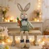 Sturdy Long Leg Sitting Easter Rabbit Plush Desktop Decoration Creative Party Display Ornament for Safe Use