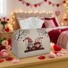 1pc Cute Folk Scandinavian Valentine's Day Tissue Box- Gnome Swing Heart Napkin Storage Box, Suitable for Rolls/facial Tissues/single Sheets, Multi-fu
