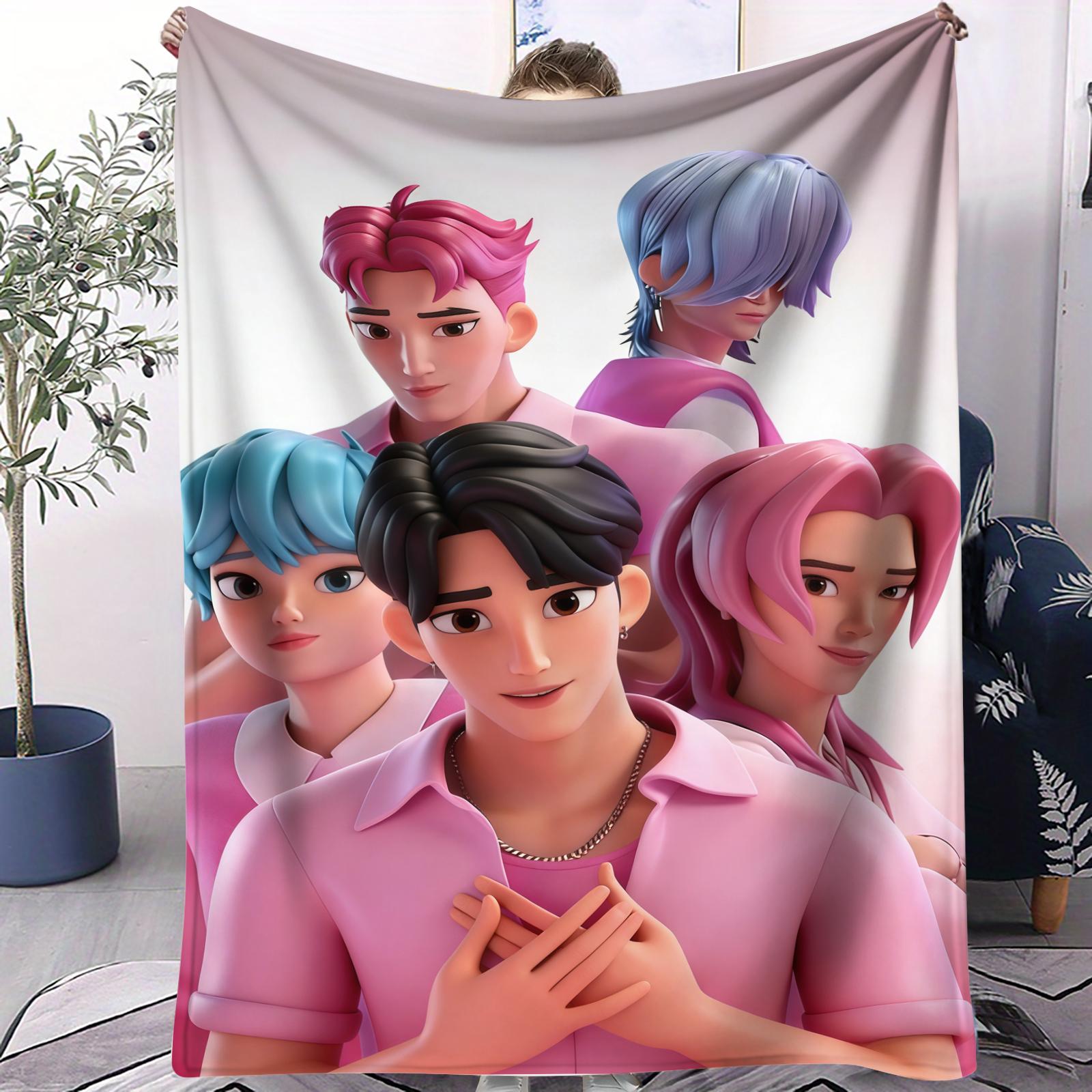 

KPop Demon Hunters Saja Boys Cover Blanket Soft Multifunctional Decortive Blanket Universal Throw Blankets MustHave Fan Gift 70x100cm