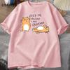 T-shirts Men Women Fuuny Cat Lovely Print T Shirt Summer Cotton Men's T-shirts Casual Harajuku Oversized Male Clothing Tees