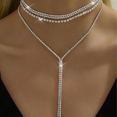 1PC Women's Fashion Trendy Water Diamond Pendant Necklace Jewelry Suitable for Date, Party, Festival Gift-L66