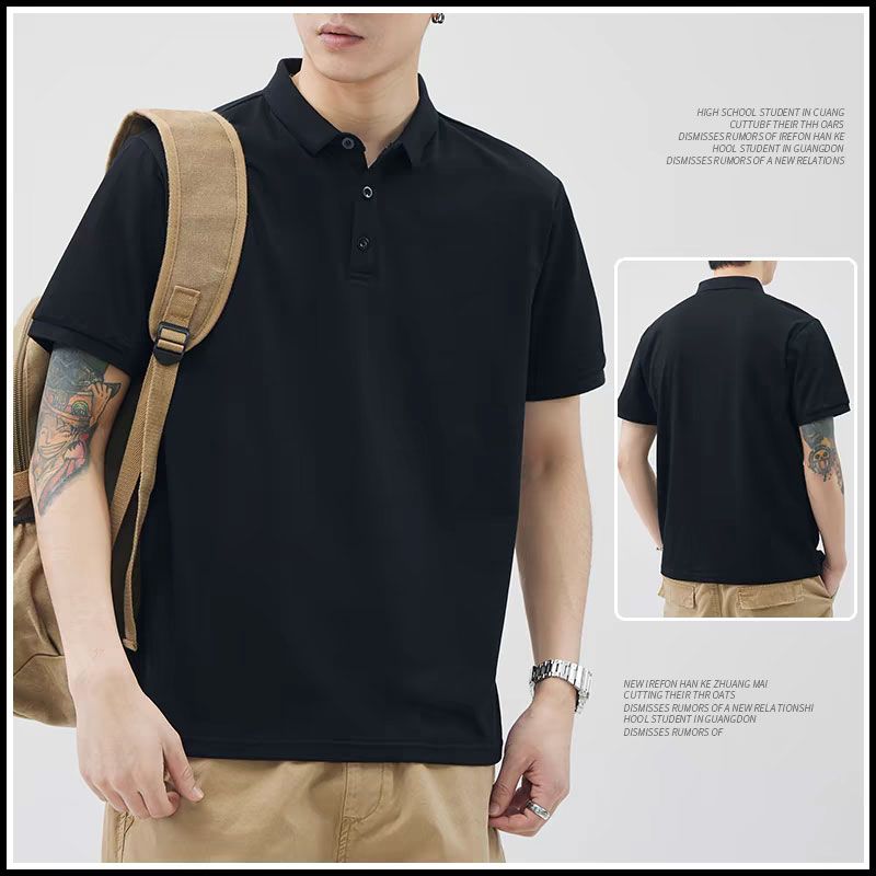 2024 New Summer Fashion Trend High-end Comfortable Temperament Solid Color Versatile Loose Casual Short Sleeved Polo Shirt