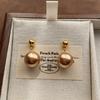 Vintage Elegant Minimalist Gold Pearl Earrings Classic Warm Pearl Earrings Earrings
