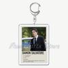 The Vampire Diaries TV Keychain for Accessories Bag Rectangle Pendant Key Chain Ring Damon Elena Stefan Keychains Jewelry Gift